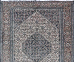 Antique Persian Fine Senneh Rug with Medallion and Tribal Geometric Design