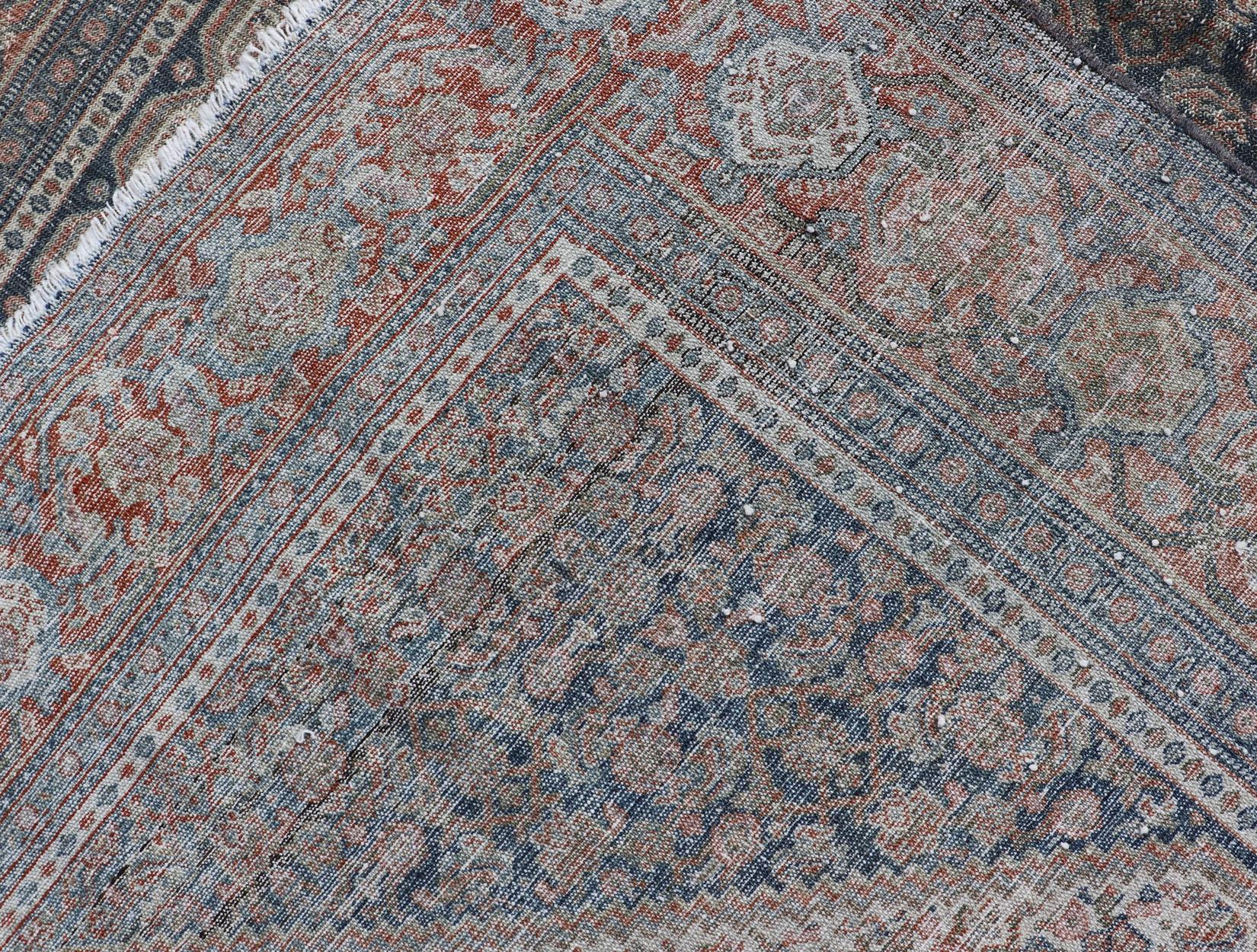 20th Century Antique Persian Fine Senneh Rug with Medallion and Tribal Geometric Design For Sale