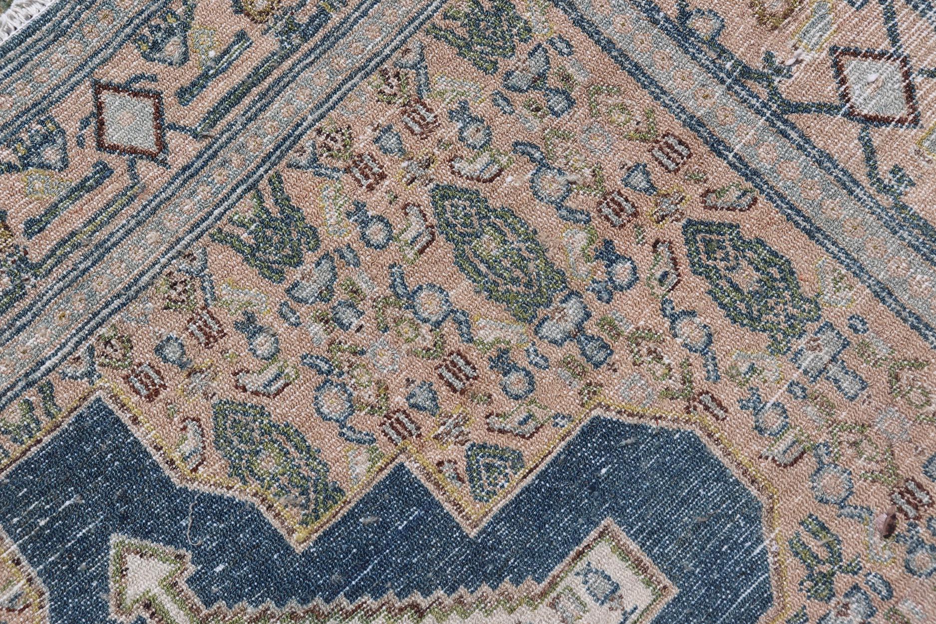 20ième siècle Ancien tapis persan fine Senneh avec médaillons 3'10 x 5'1 en vente