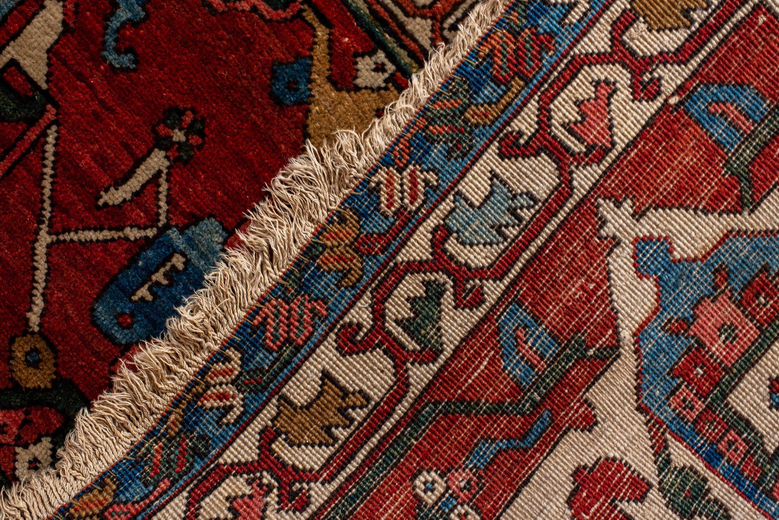 Heriz Serapi Antique Persian Fine Serapi Handwoven Luxury Wool Rug 14'-8