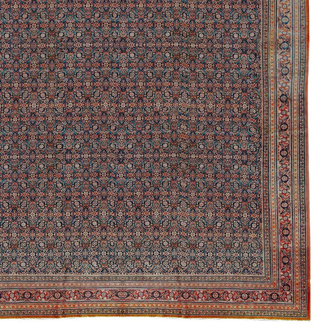 Antique Persian Fine Tabriz Rug, circa 1900. This fine Tabriz rug is truly a masterpiece of the weaver's art. The detail in the floral and vine design of the main field has been translated so well by the weaving and complemented by the main border