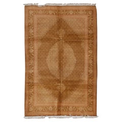 Tappeto antico persiano tradizionale finemente tessuto a mano in lana di lusso marrone/beige