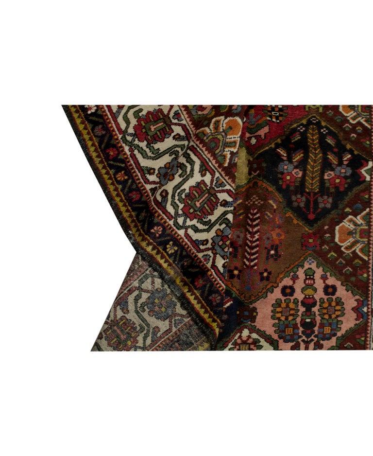 Hand-Woven Antique Persian fine Traditional Handwoven Luxury Wool Green Rug For Sale