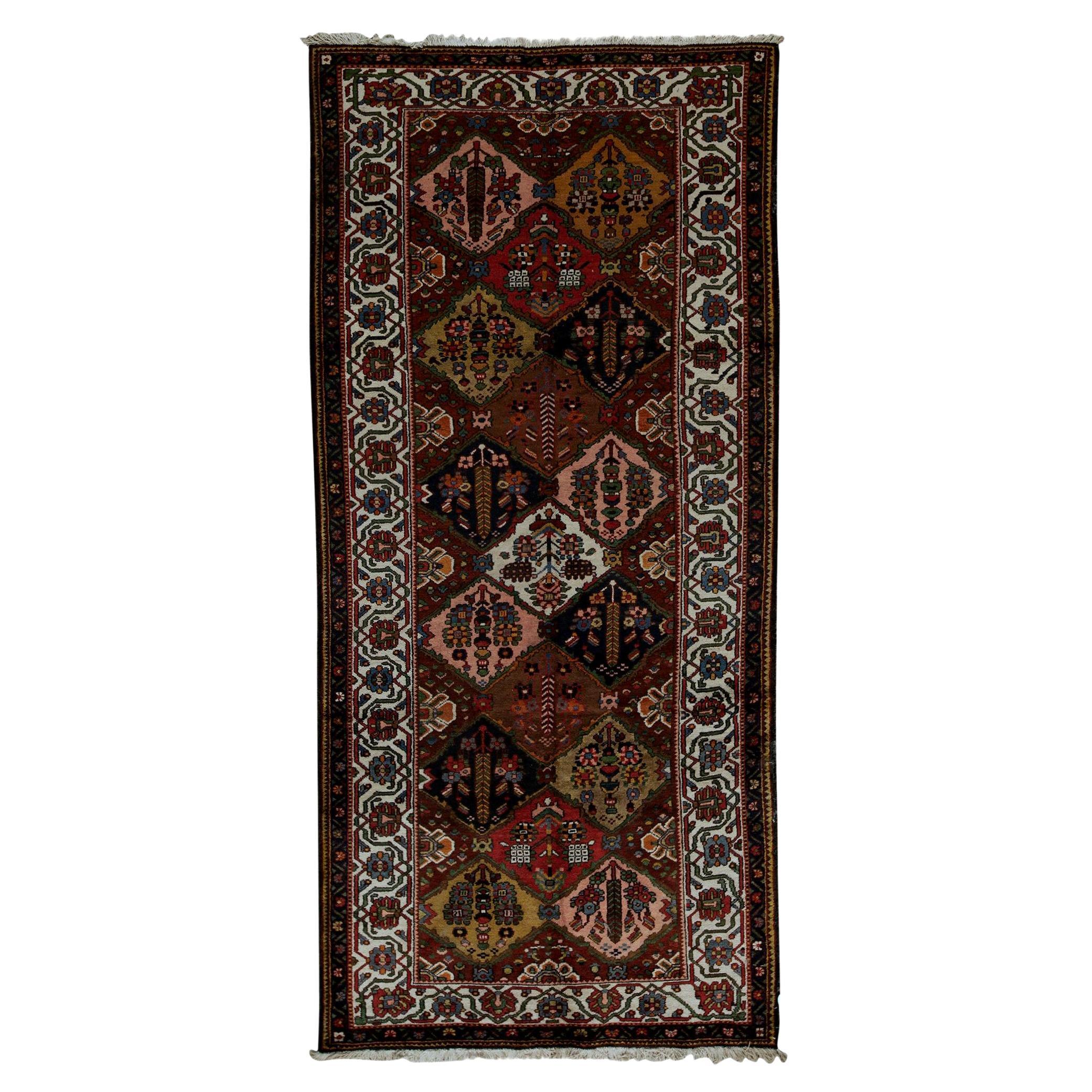 Antique Persian fine Traditional Handwoven Luxury Wool Green Rug For Sale