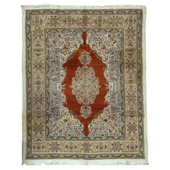 Antique Persian Fine Traditional Handwoven Luxury Wool Rust / Beige Rug