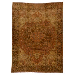  Antique Persian Fine Traditional Handwoven Luxury Wool Rust / Brown Rug