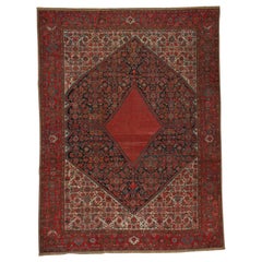 Antique Persian Fine Traditional Handwoven Luxury Wool Rust Rug