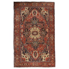 Antique Persian Fine Traditional Handwoven Luxury Wool Rust Rug