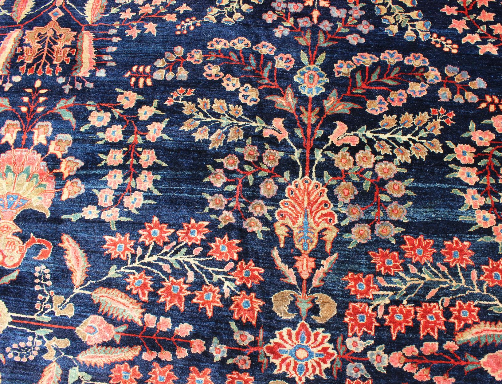 Wool Antique Persian Finely Woven Sarouk Ferahan Rug with Intricate Details