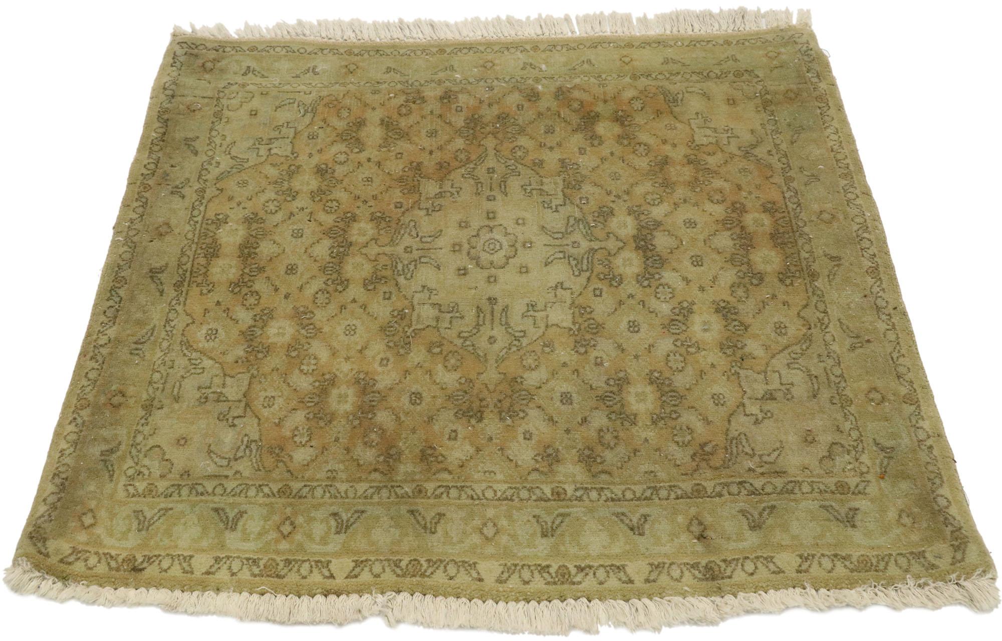 Modern Antique Persian Floral Bijar Rug For Sale