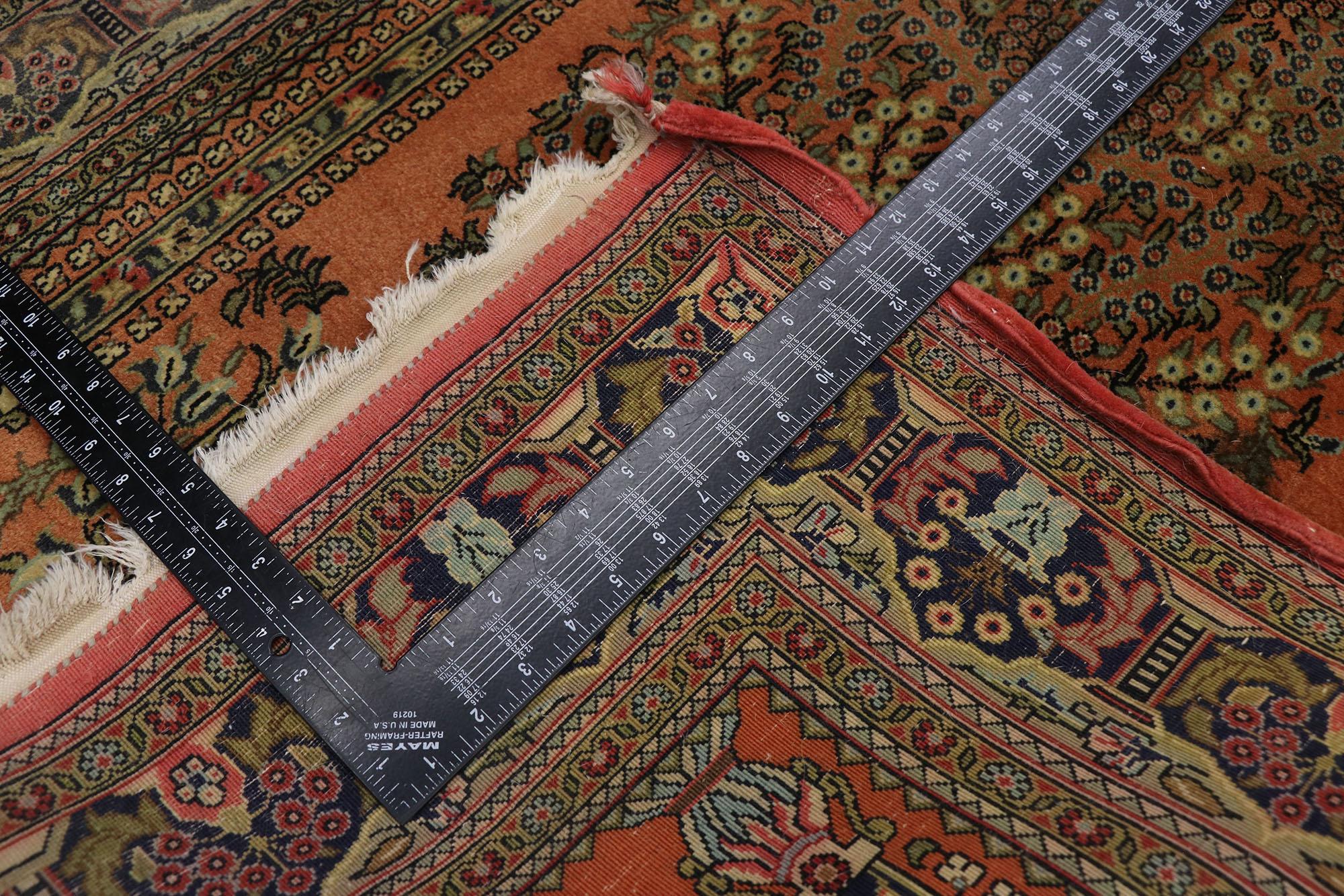 Antique Persian Floral Bijar Rug In Good Condition For Sale In Dallas, TX