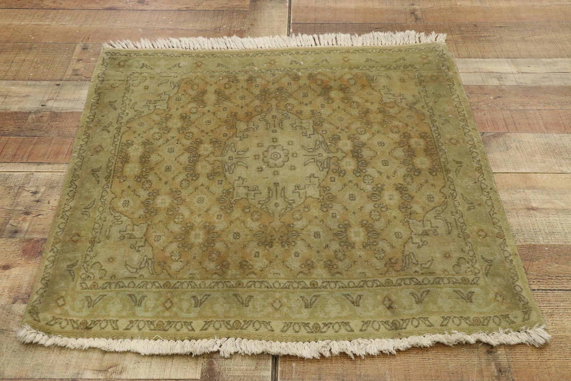 Wool Antique Persian Floral Bijar Rug For Sale