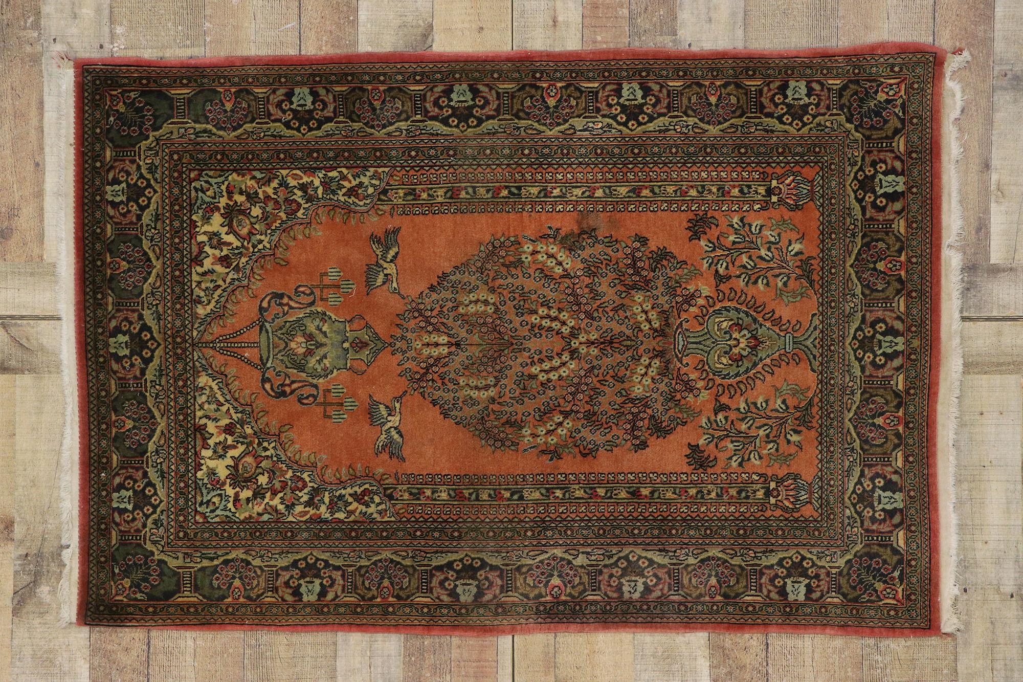 Antique Persian Floral Bijar Rug For Sale 1