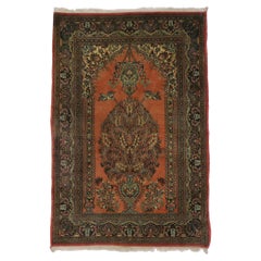 Antique Persian Floral Bijar Rug