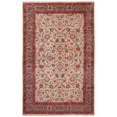 Antique Persian Floral Kashan Rug. Size: 8 ft 4 in x 13 ft