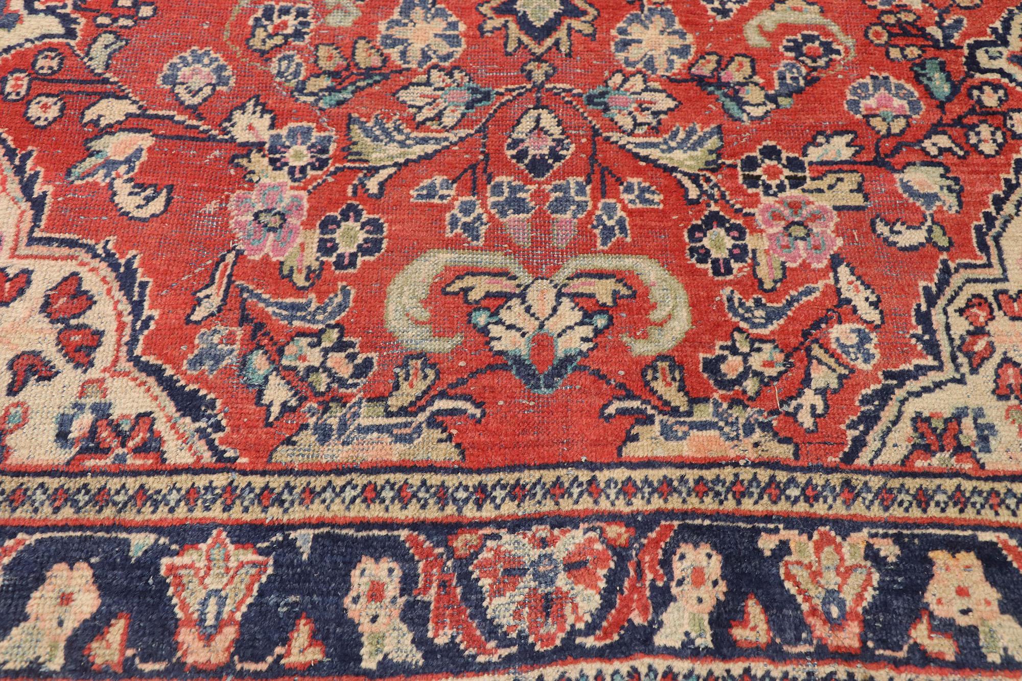 Modern Antique Persian Floral Mahal Rug with Traditional Style For Sale