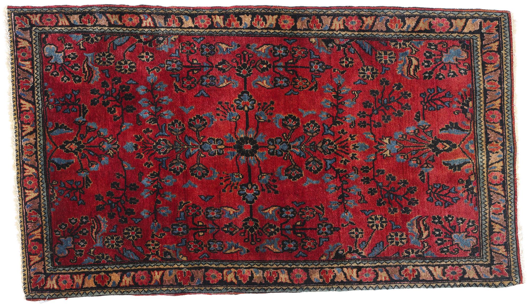 Tapis sarouk persan ancien à fleurs de style néoclassique traditionnel en vente 2