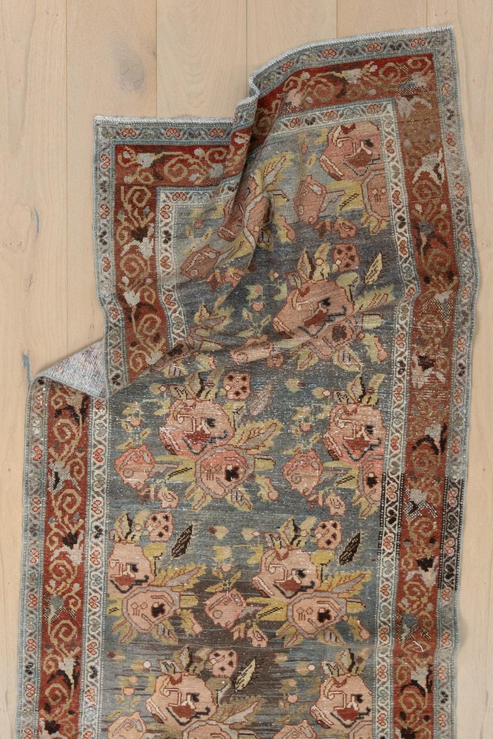 Antique Persian Floral Senneh Runner For Sale 4