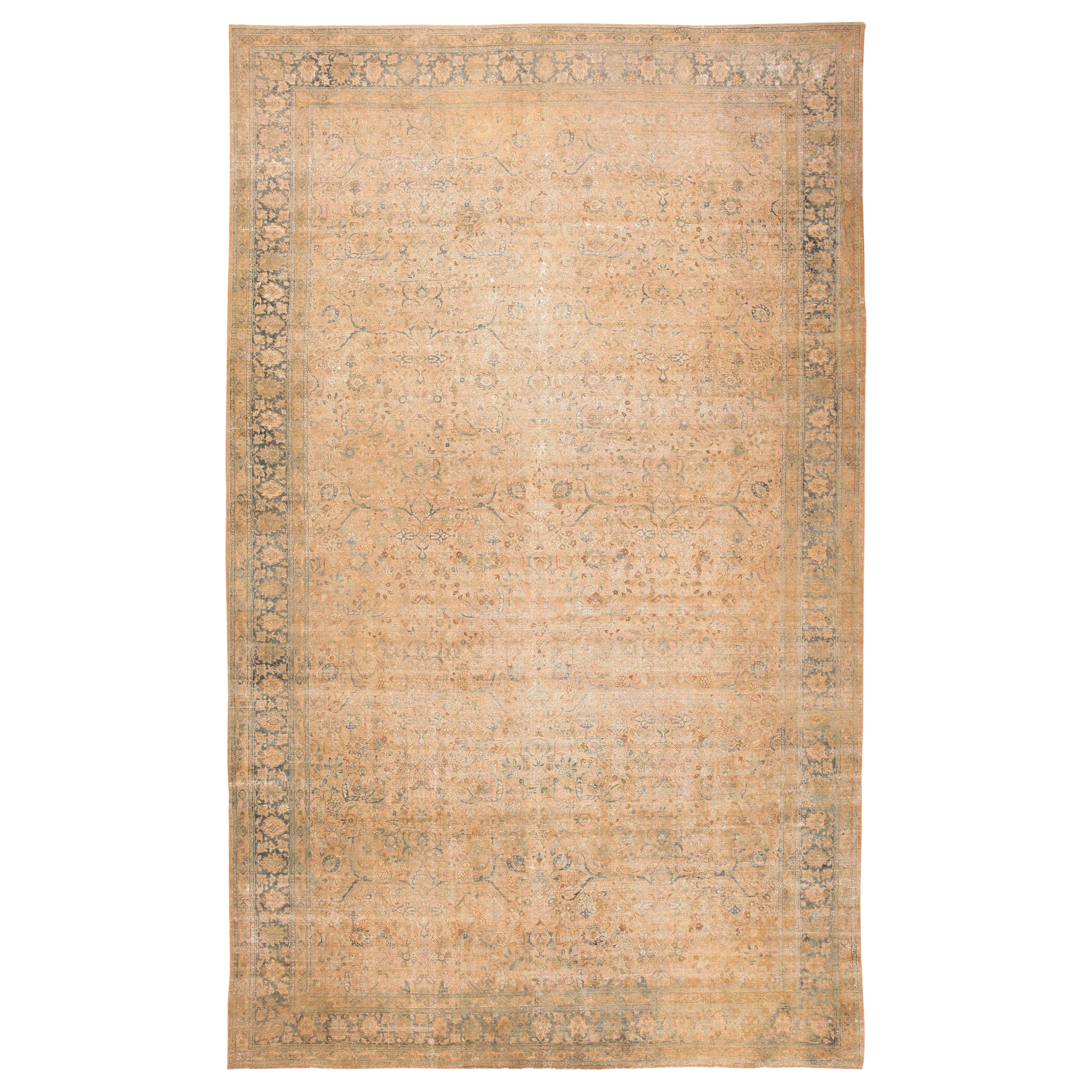 Tappeto antico persiano floreale Tabriz. 12 ft 10 in x 21 ft 3 in