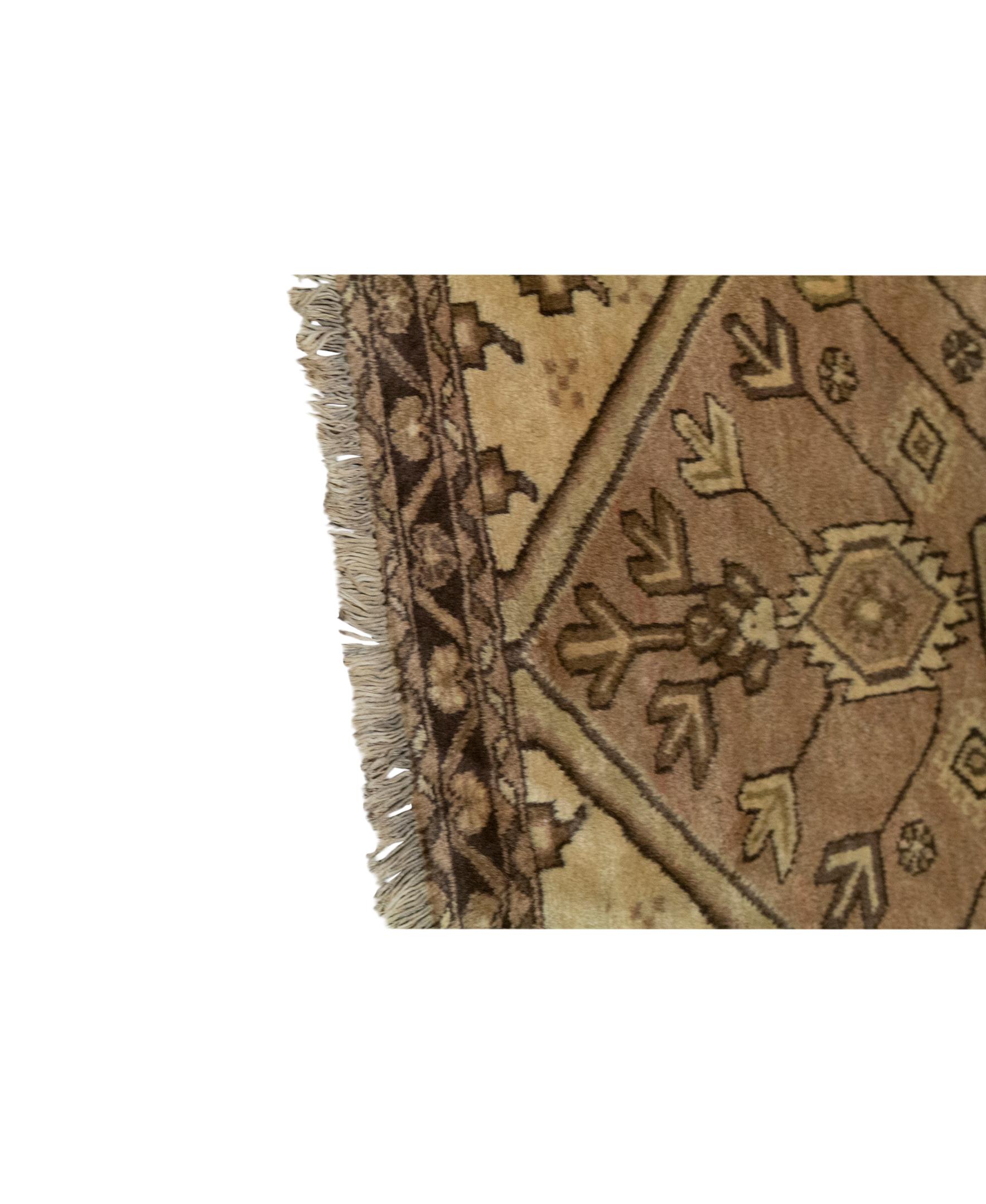 Other  Antique Persian Fine Traditional Handwoven Luxury Wool Beige / Brown Rug For Sale