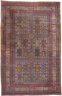 Tapis persan antique Four Seasons Garden Kerman, 11'04 x 17'05
