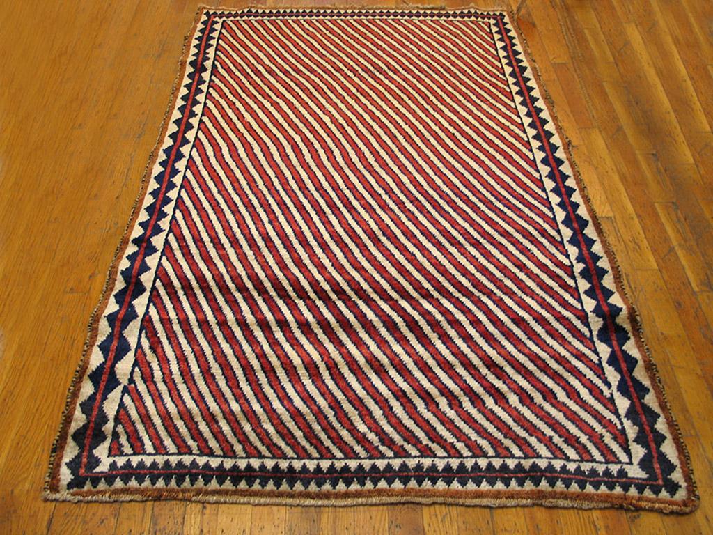Tribal Early 20th Century S. Persian Gabbeh Carpet ( 3'8