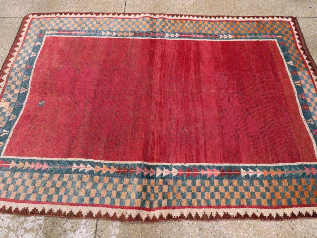 Hand-Knotted Antique Persian Gabbeh Rug For Sale