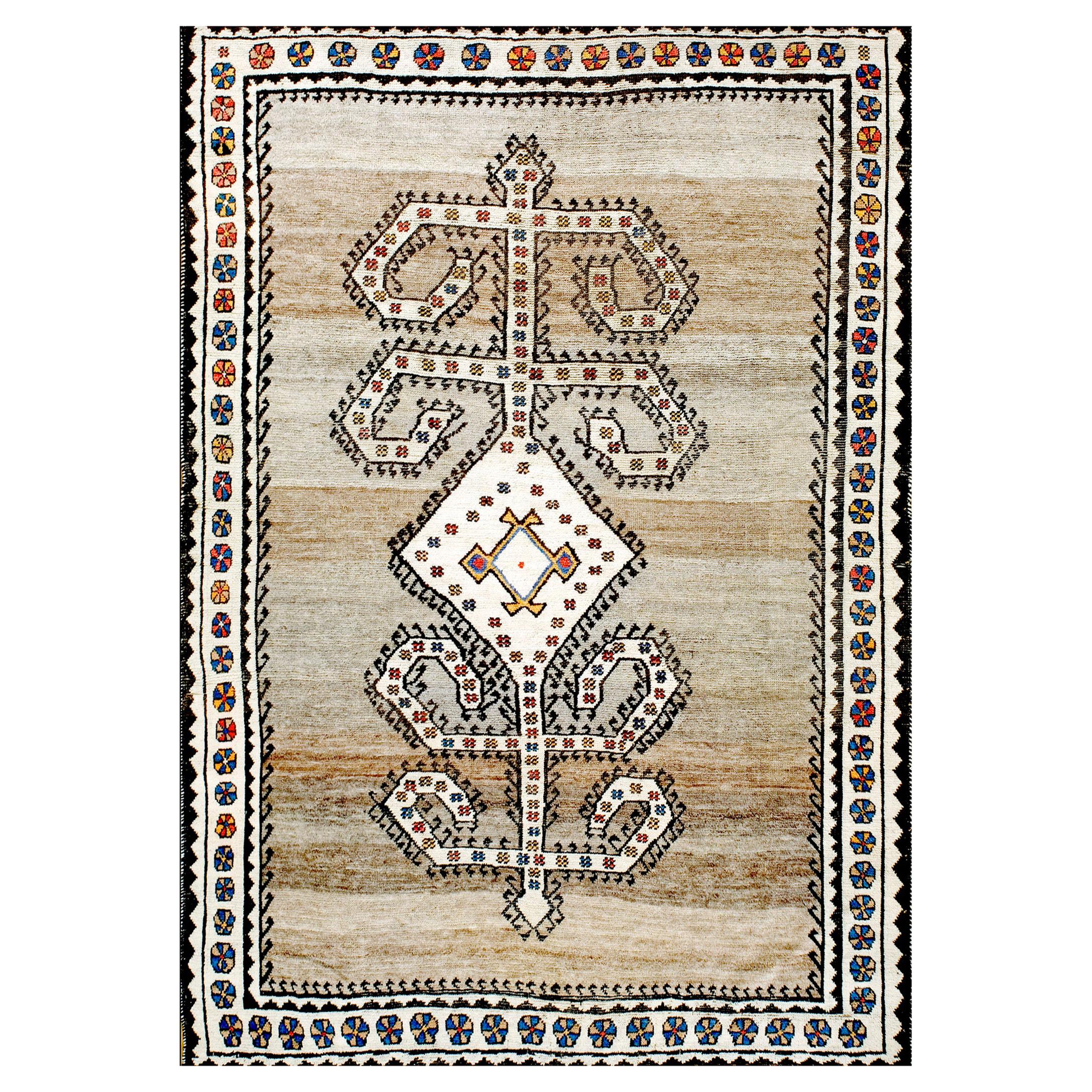 Tapis Gabbeh du début du 20ème siècle ( 5' x 7' - 152 x 213 )