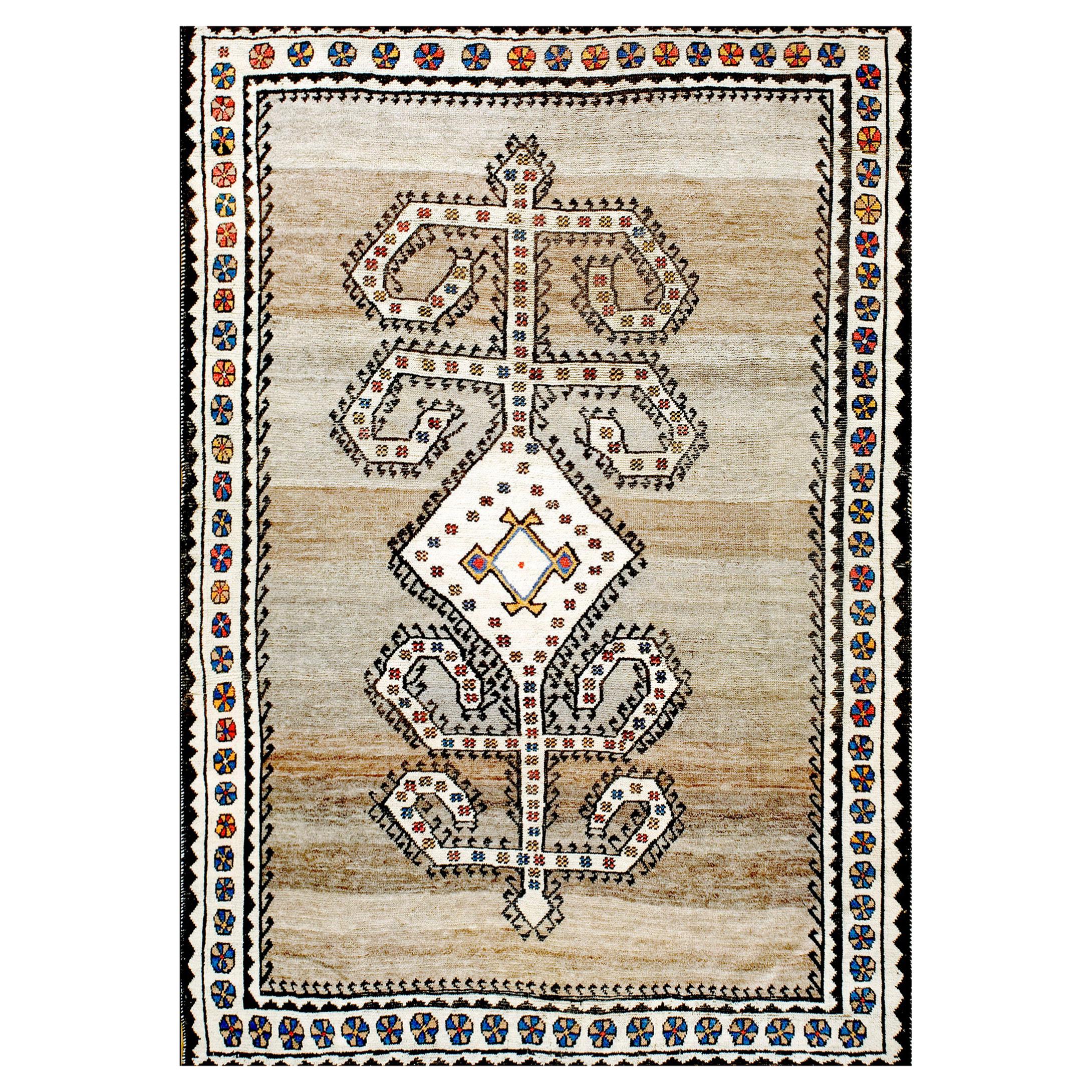 Tapis Gabbeh du début du 20ème siècle ( 5' x 7' - 152 x 213 ) en vente