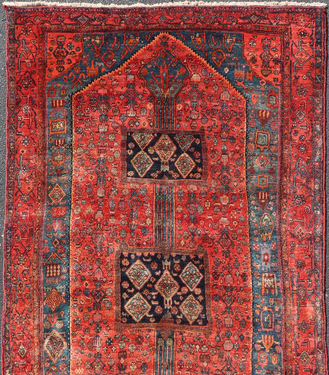 Antique Gallery Bidjar rug with tribal Design, Keivan Woven Arts/ rug/PTA-21021 country of origin / type: Persian / Bidjar, circa mid-20th Century.

Measures: 5'5 x 13'3.

Made is Kurdistan region of Persia, this beautiful antique Bidjar gallery rug