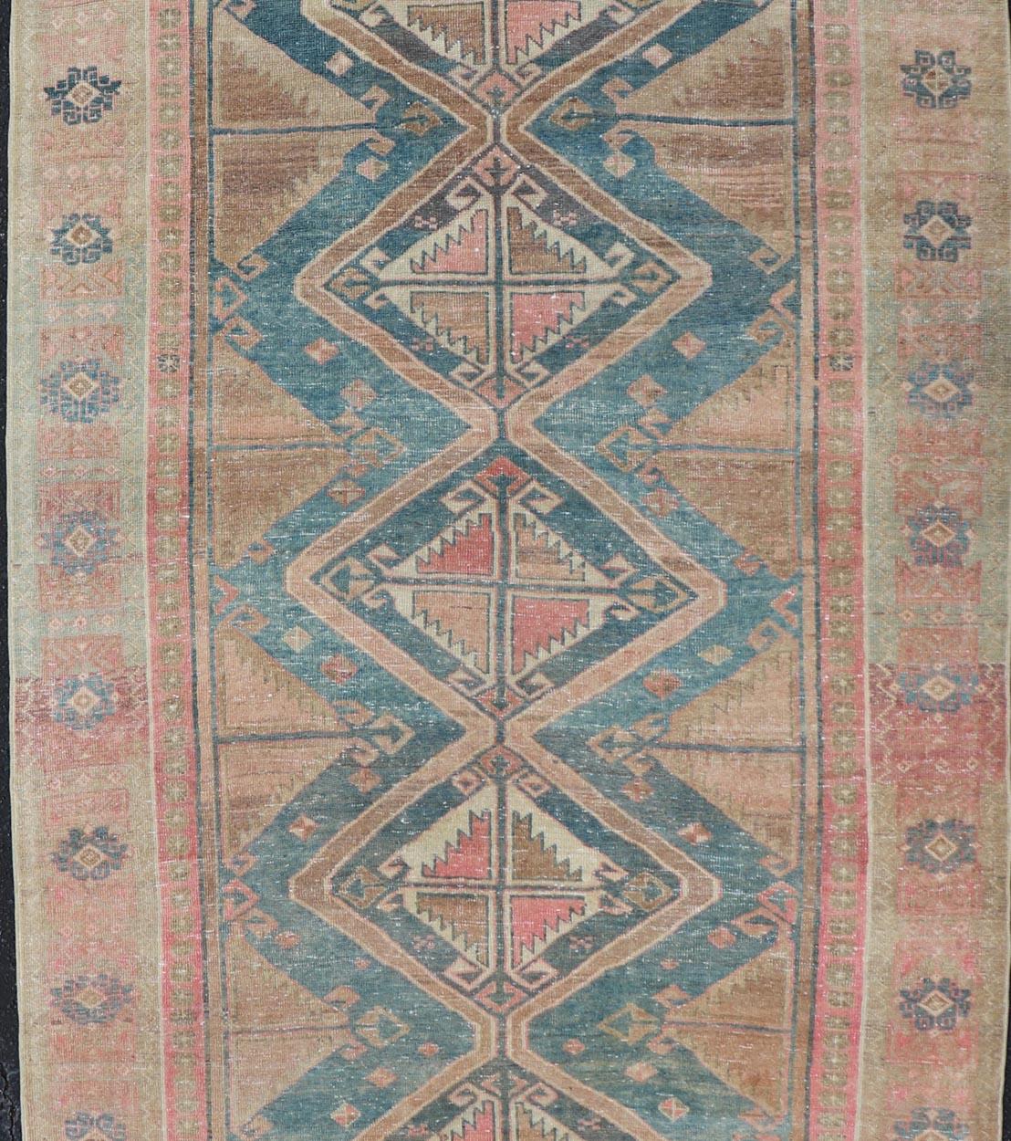 Wool Antique Persian Gallery Hamadan Rug by Keivan Woven Arts For Sale