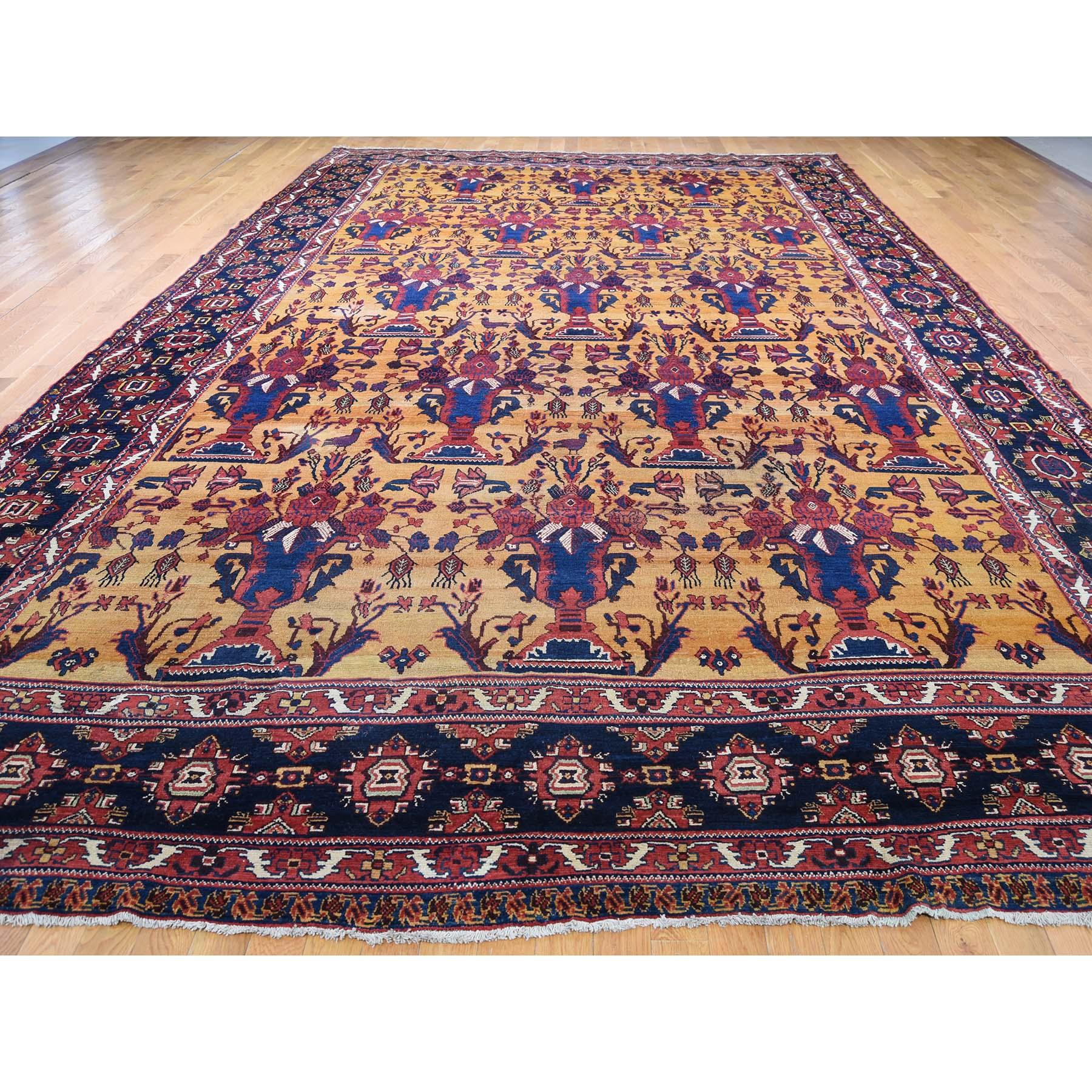 Other Antique Persian Gallery Size Bakhtiari Pure Wool Hand Knotted Oriental Rug For Sale