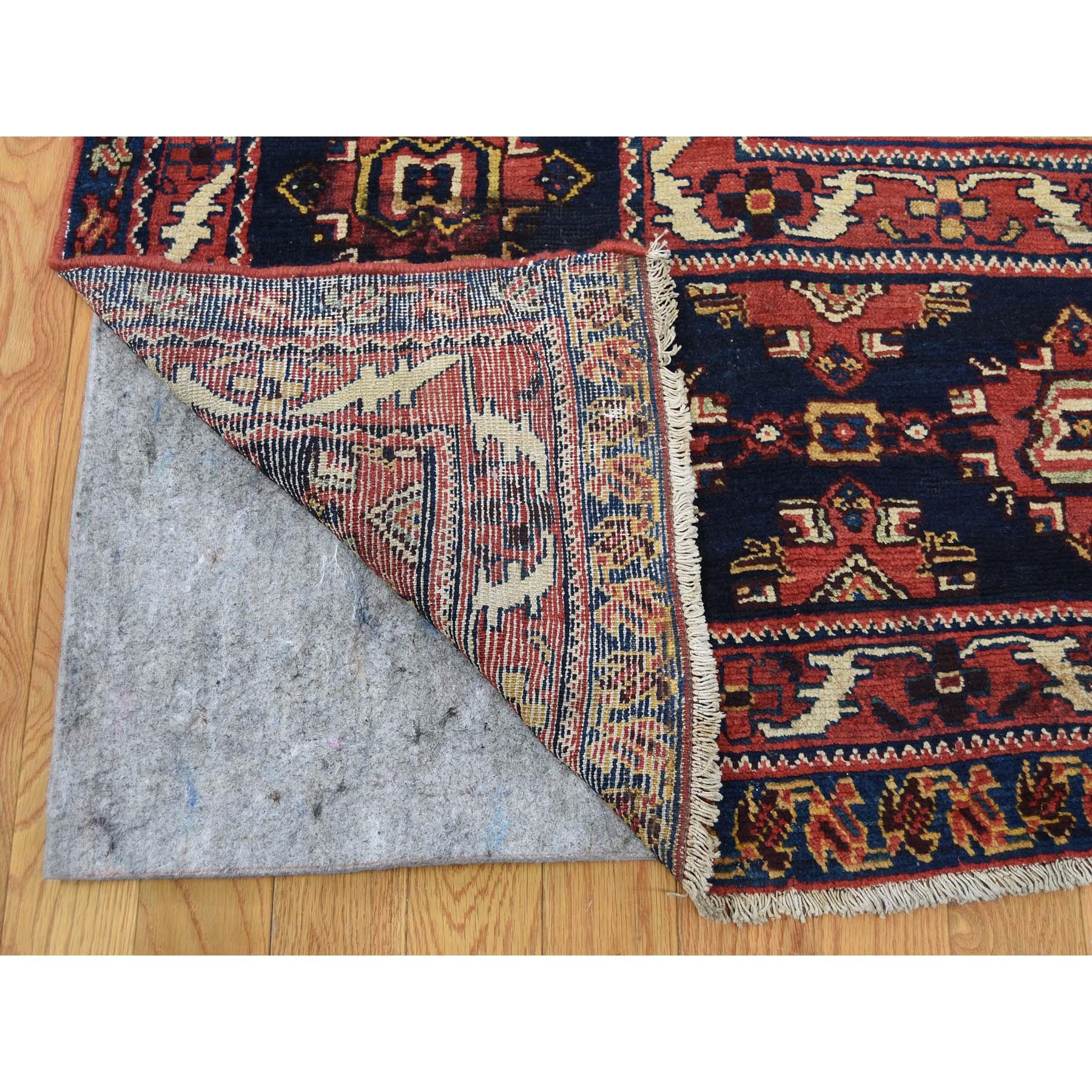 Antique Persian Gallery Size Bakhtiari Pure Wool Hand Knotted Oriental Rug In Good Condition For Sale In Carlstadt, NJ