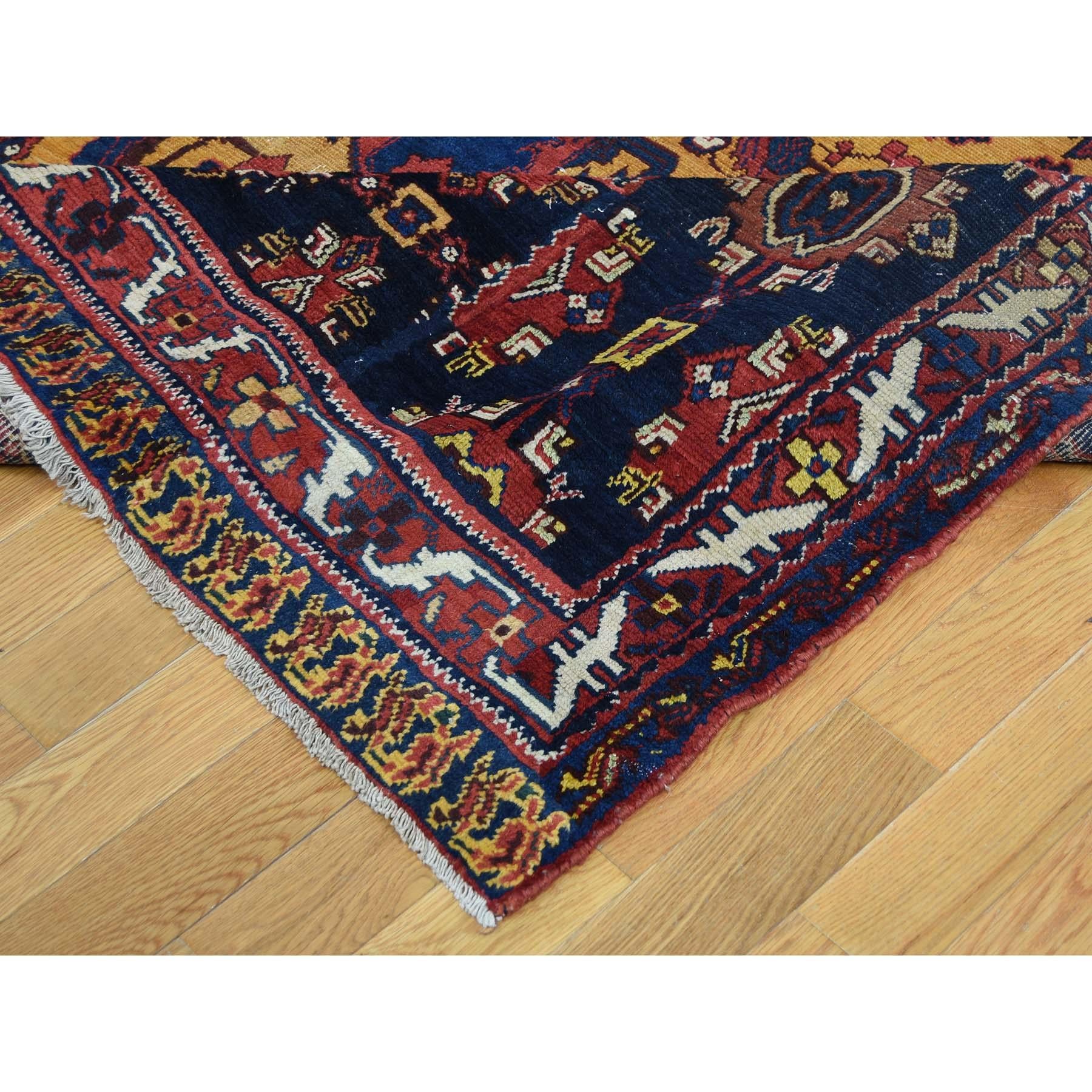 Antique Persian Gallery Size Bakhtiari Pure Wool Hand Knotted Oriental Rug For Sale 1