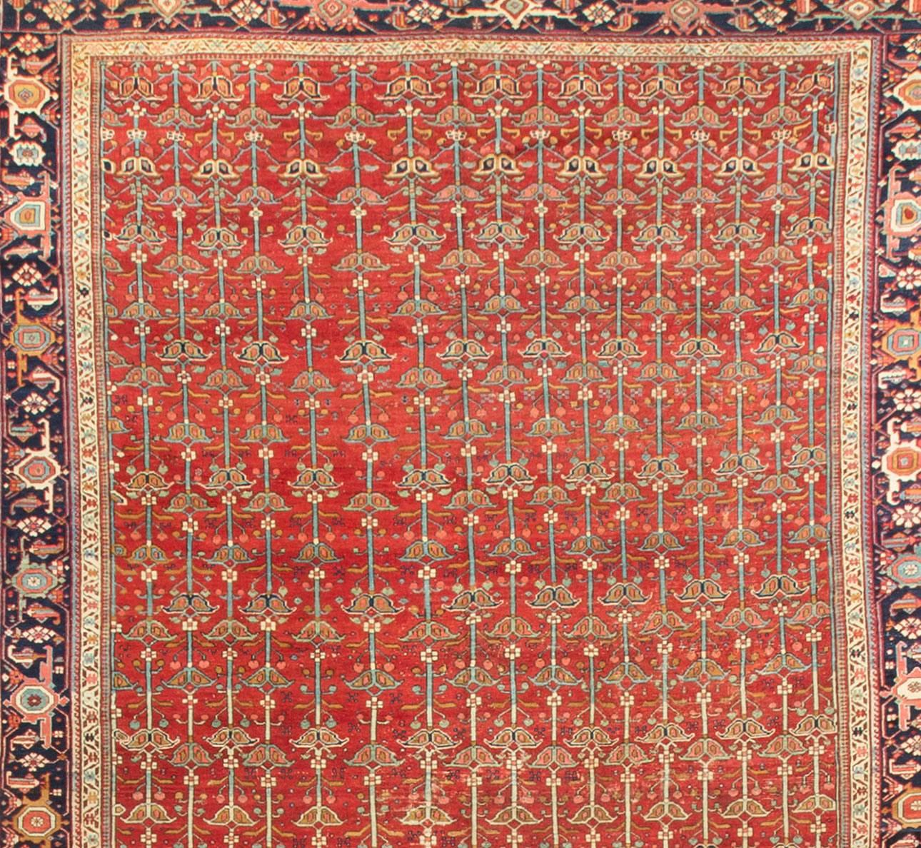 Hand-Knotted Antique Persian Gallery Size Heriz Rug, circa 1890 8'3 x 20' For Sale