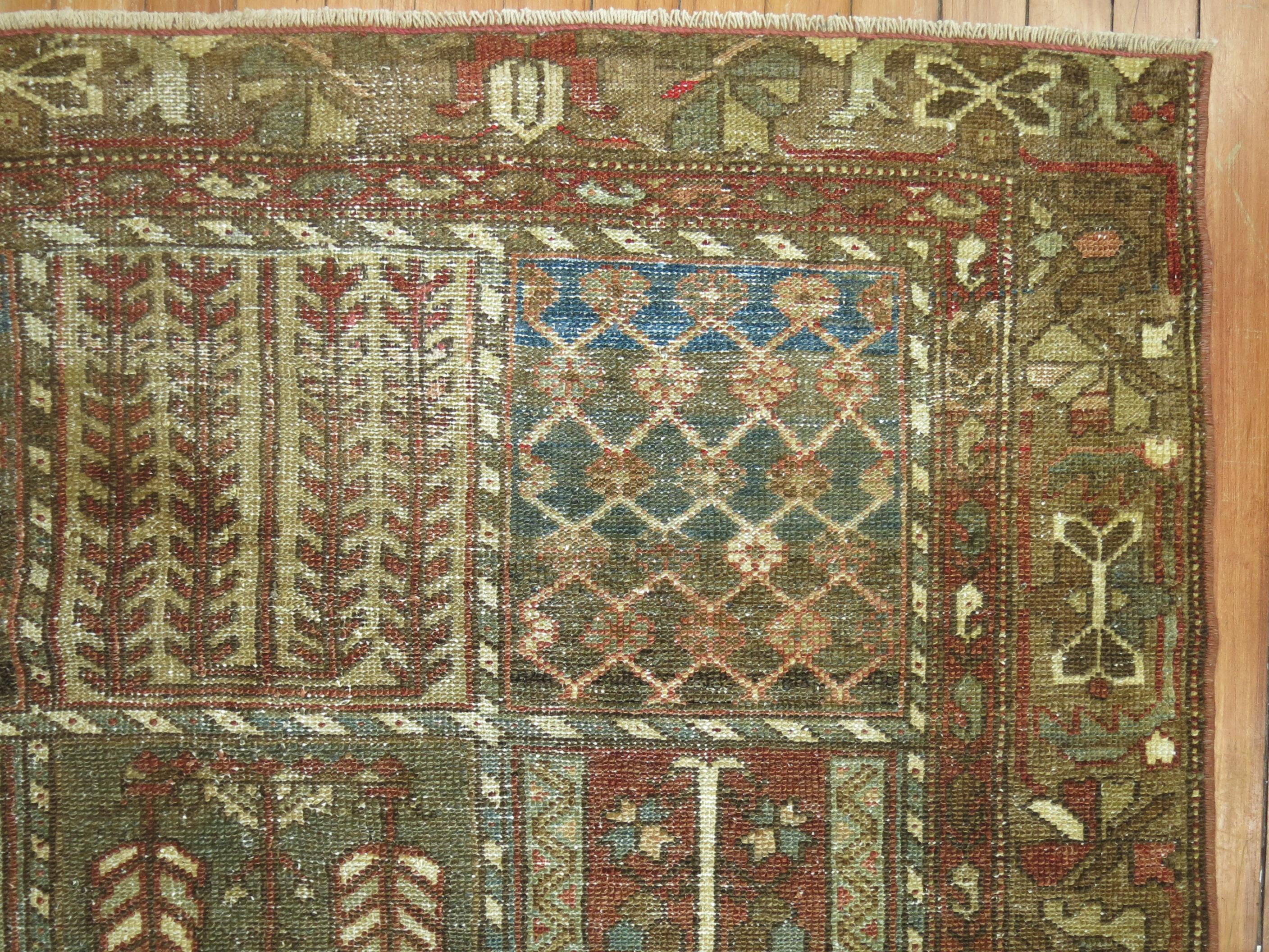 Hand-Knotted Antique Persian Garden Design Bakhtiari Rug For Sale