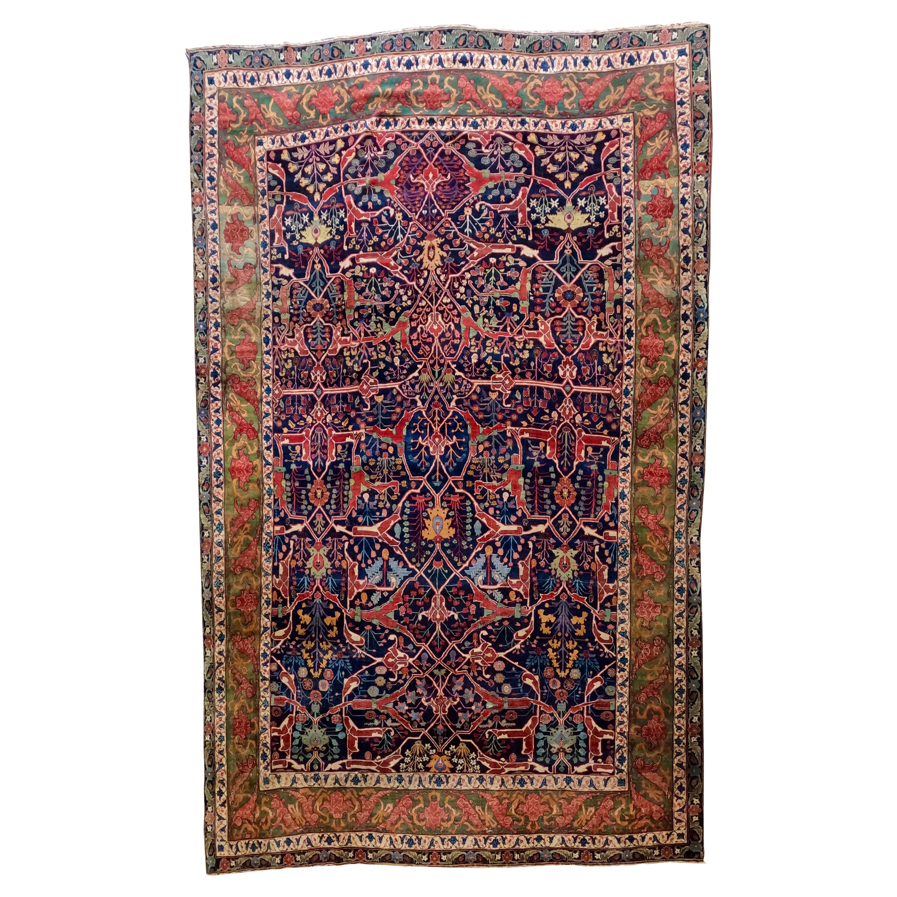 Antico Garrus Bidjar persiano del 1880 circa in vendita