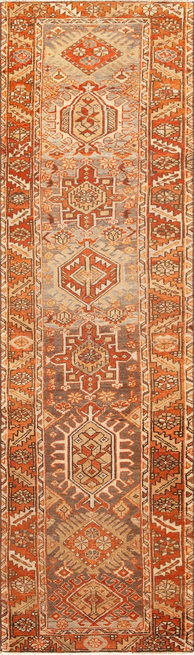 Antique Persian Geometric Tribal Runner Rug In Good Condition For Sale In New York, NY
