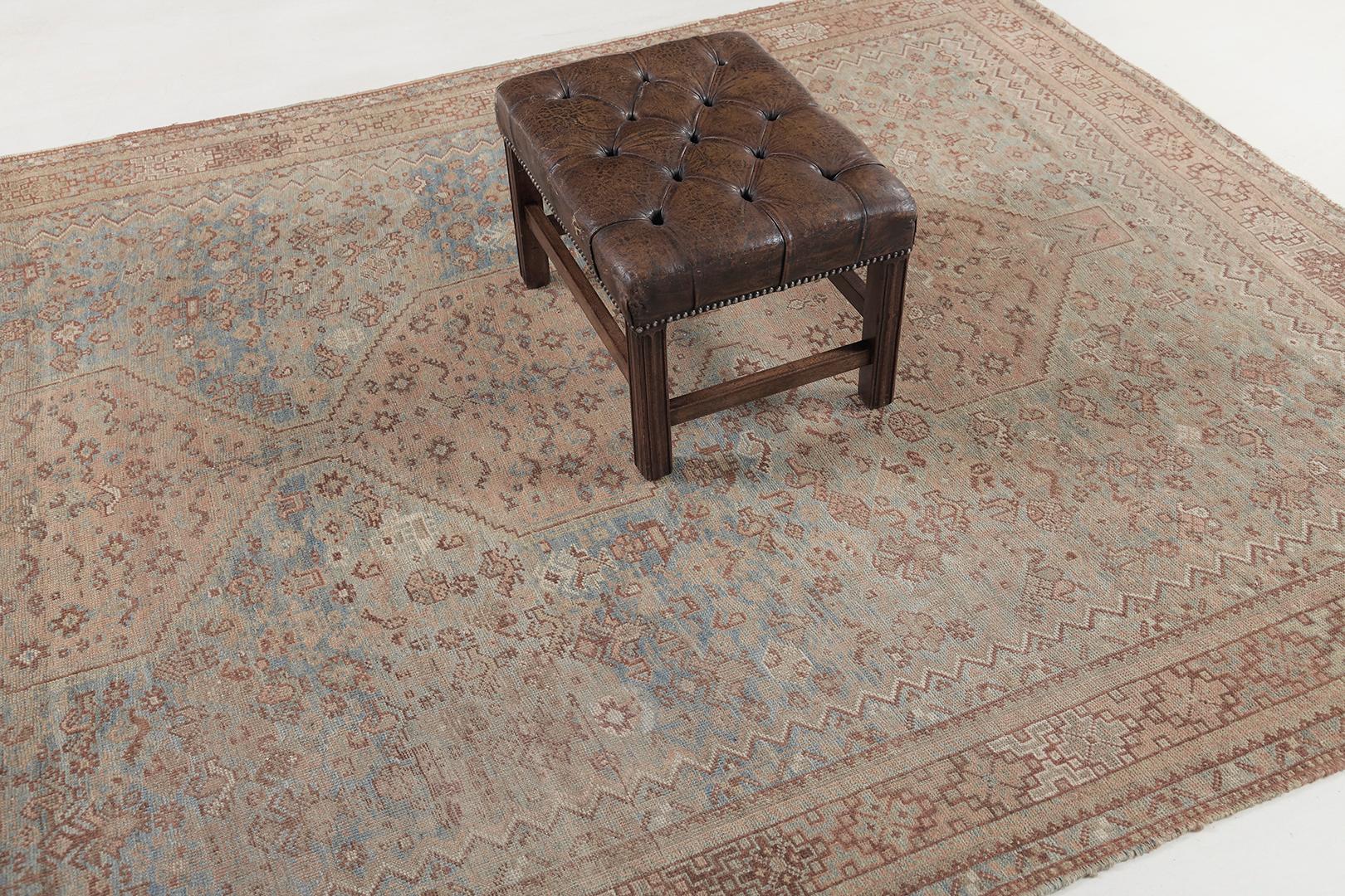Hand-Knotted Antique Persian Ghashgaie by Mehraban Rugs For Sale