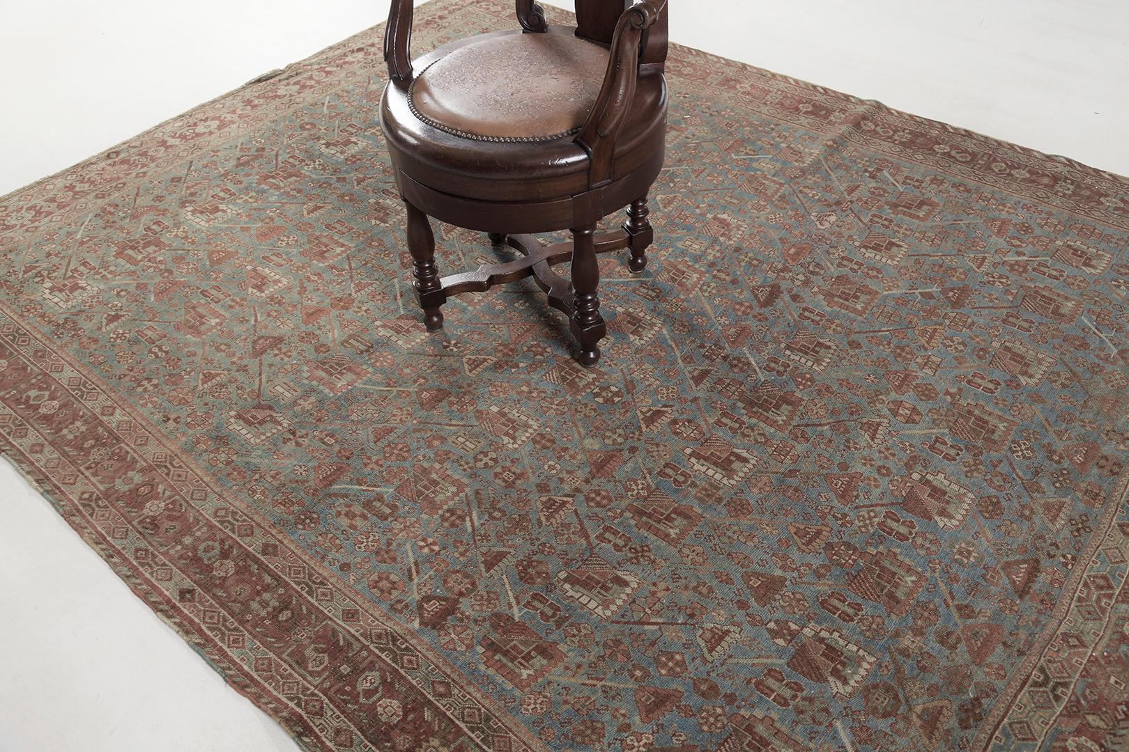 Hand-Knotted Antique Persian Ghashgaie For Sale