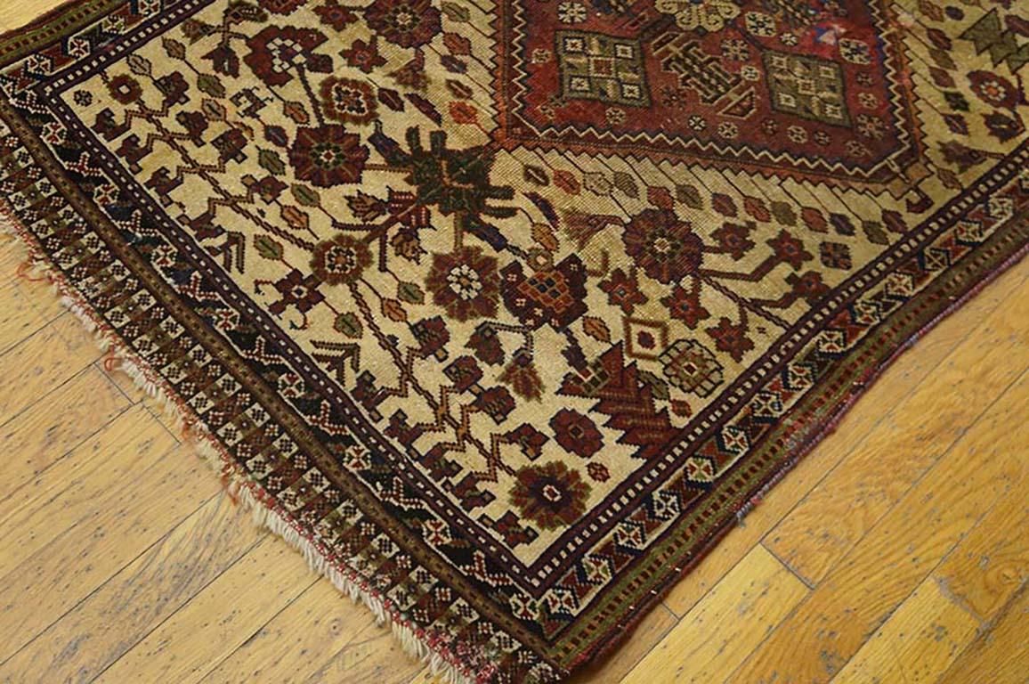 Hand-Knotted Antique Persian Ghashgaie Rug For Sale