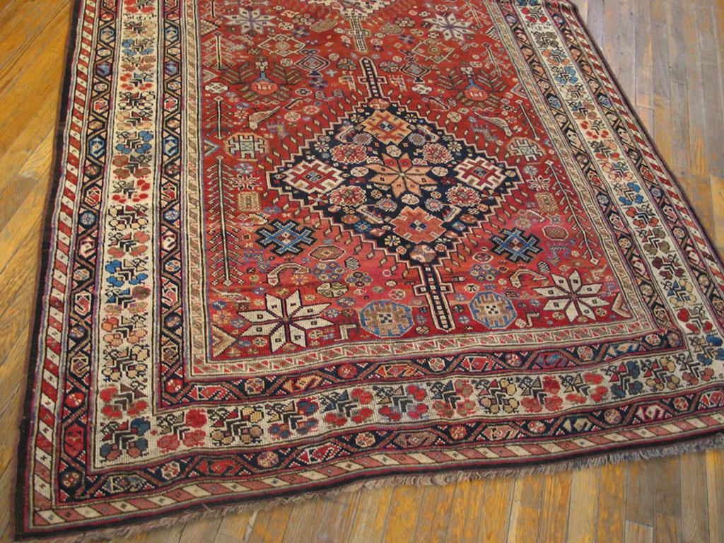 Early 20th Century 19th Century S. Persian Ghashghaie Carpet (5'6
