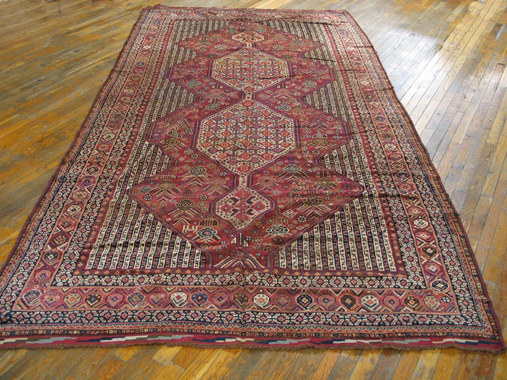 Antique Persian Ghashgaie rug, size: 6'3