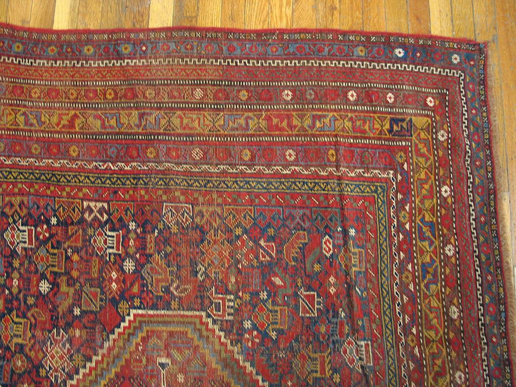 Hand-Knotted Early 20th Century S Persian Ghashgaie Gallery Carpet (6'6