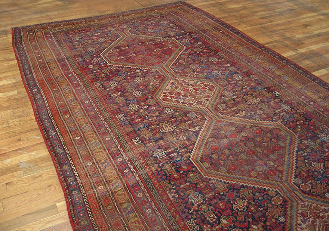 Early 20th Century S Persian Ghashgaie Gallery Carpet (6'6