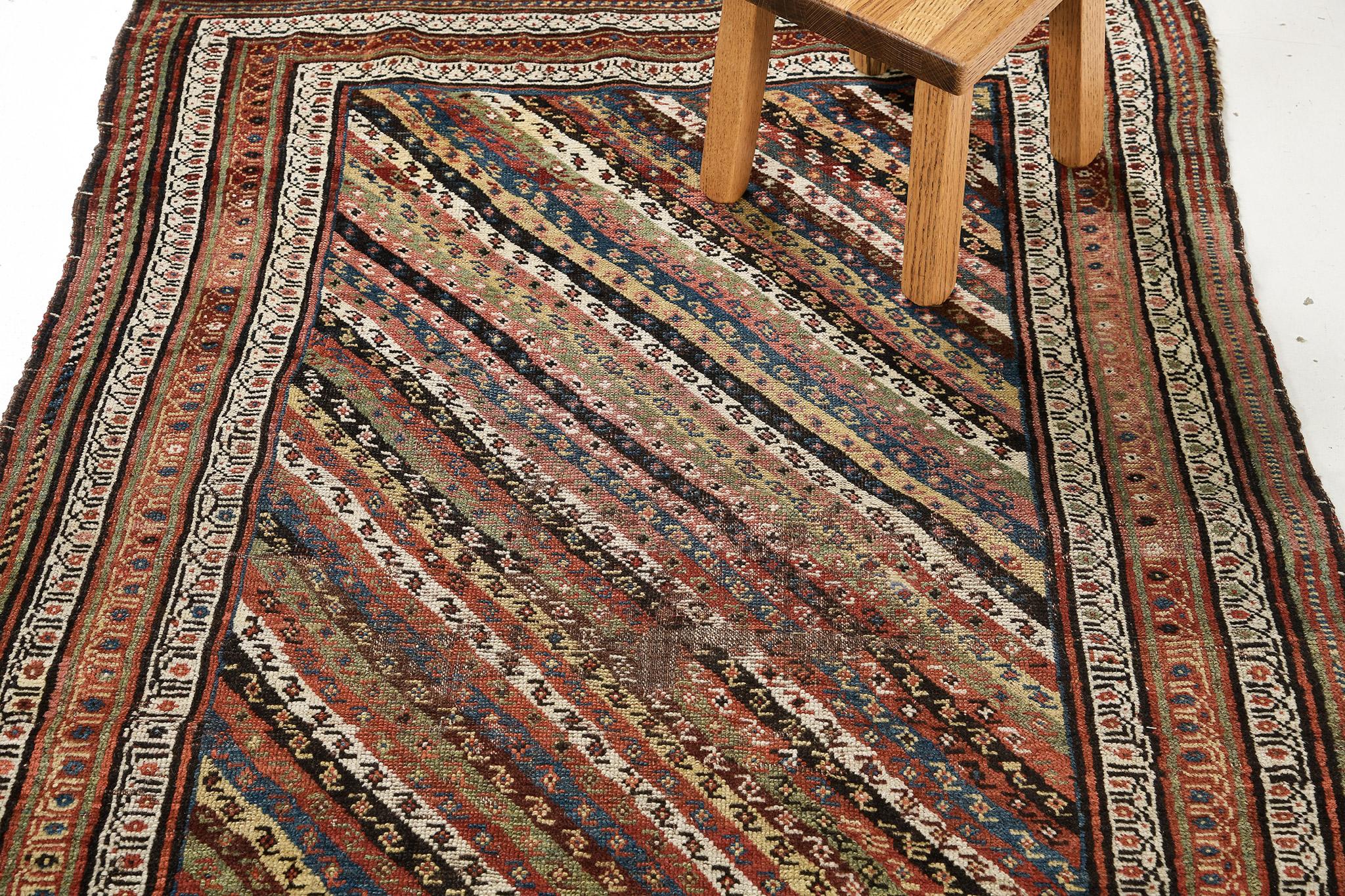 Antique Persian Ghashgaie Rug For Sale 4