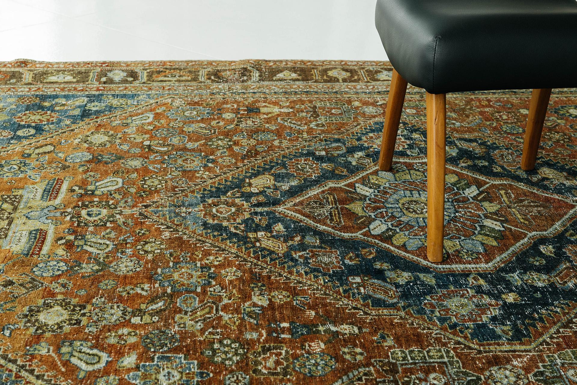 Hand-Knotted Antique Persian Ghashgaie Rug