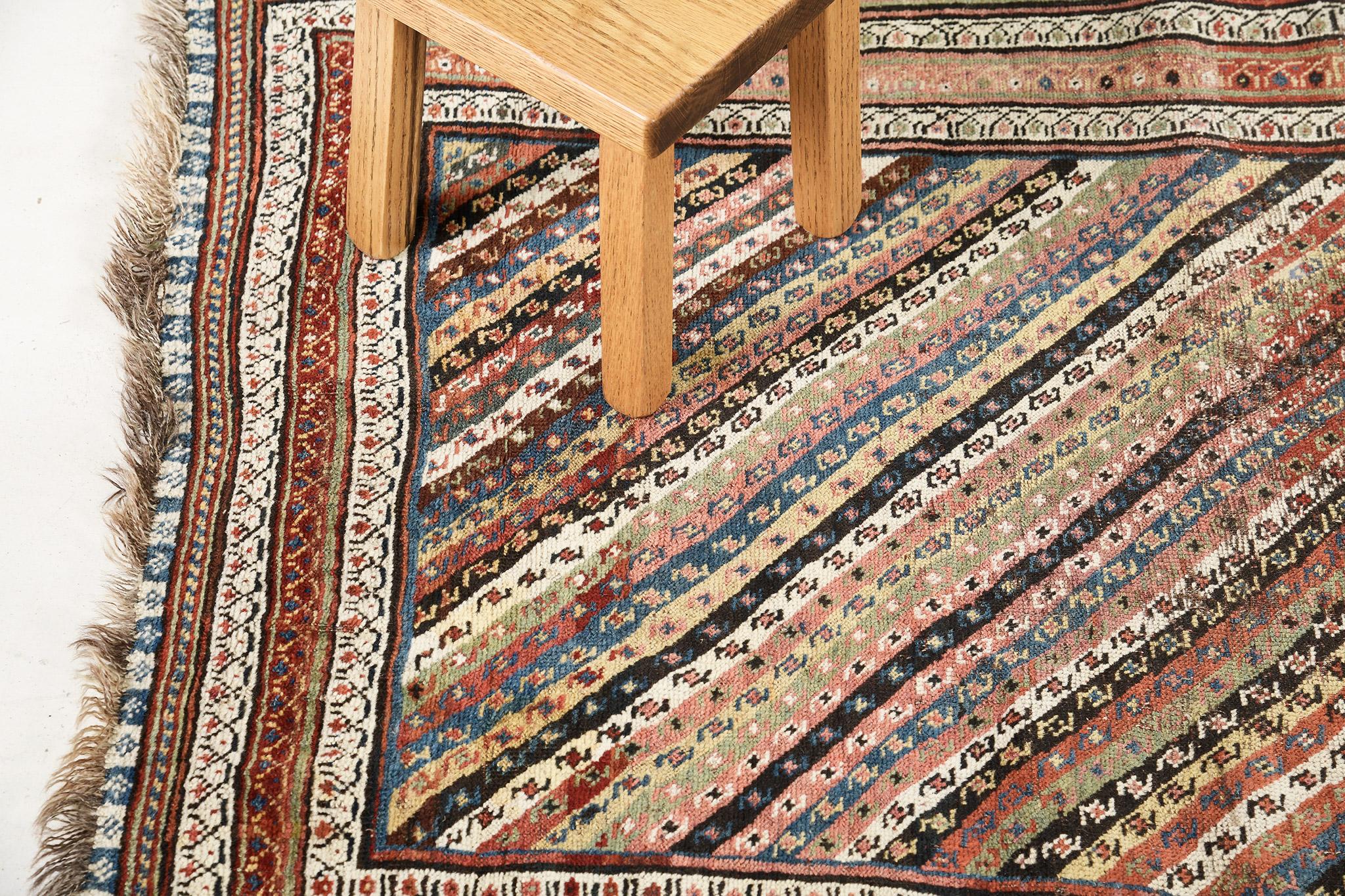 Antique Persian Ghashgaie Rug For Sale 2