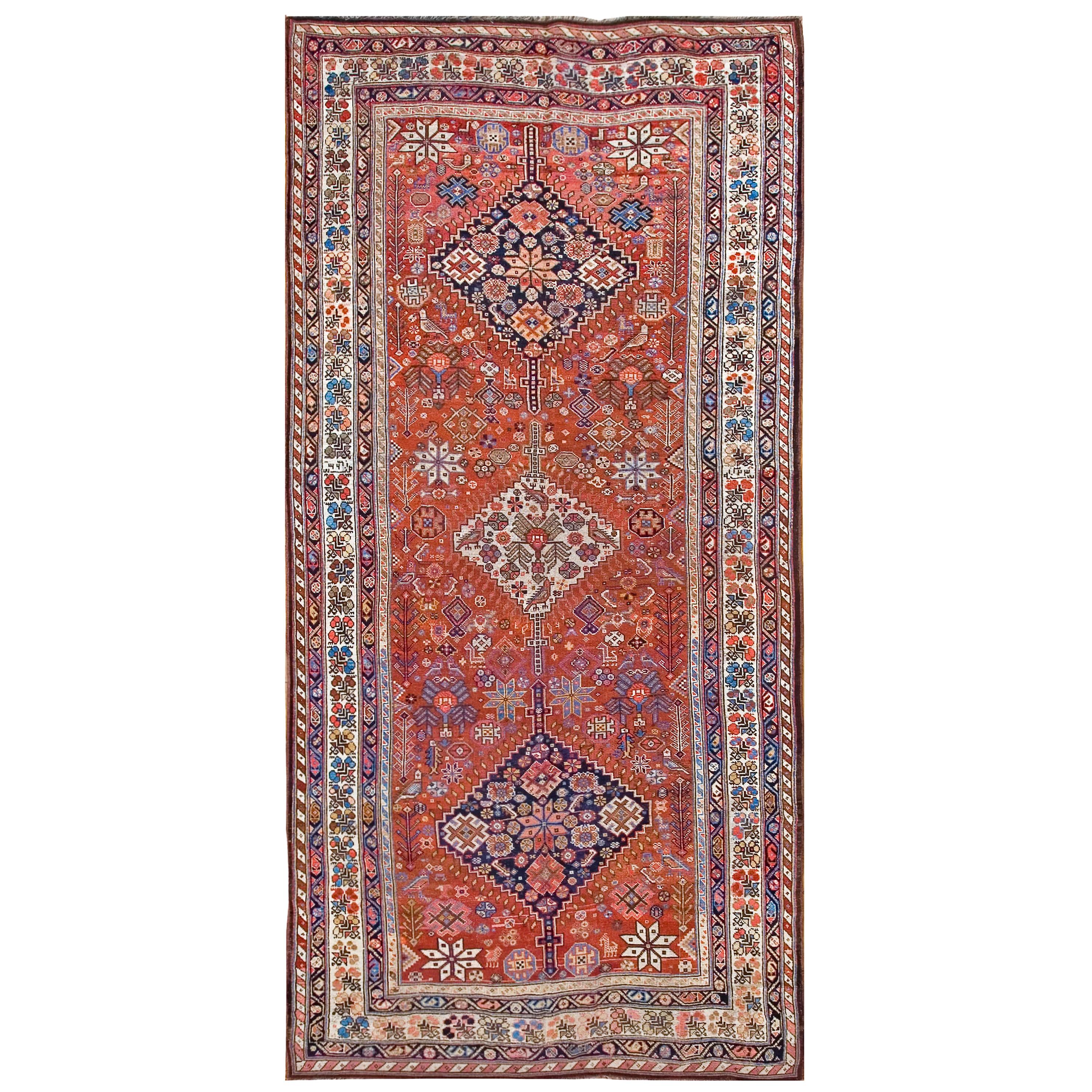 19th Century S. Persian Ghashghaie Carpet (5'6" x 11' - 168 x 335 ) For Sale