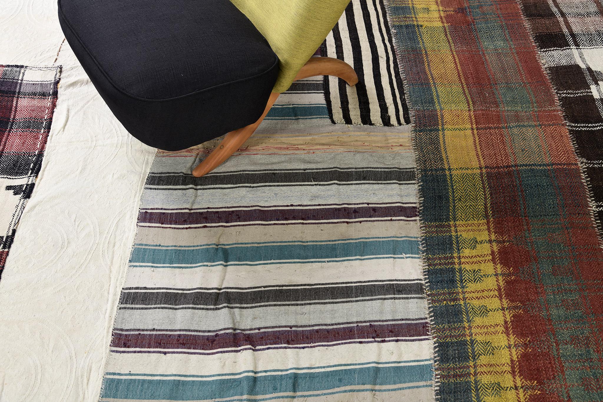 Hand-Knotted Antique Persian Ghashghaei Kilim For Sale